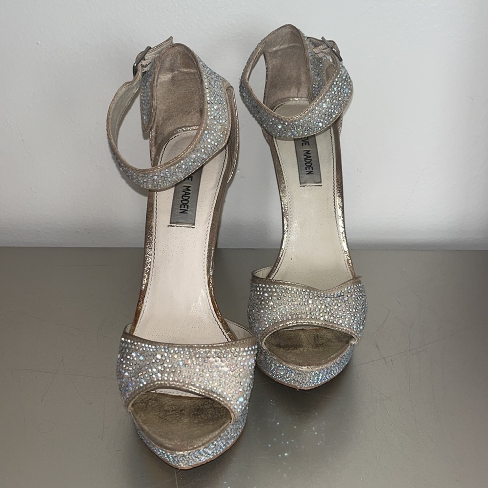 Steve Madden Carrie crystal platform heels